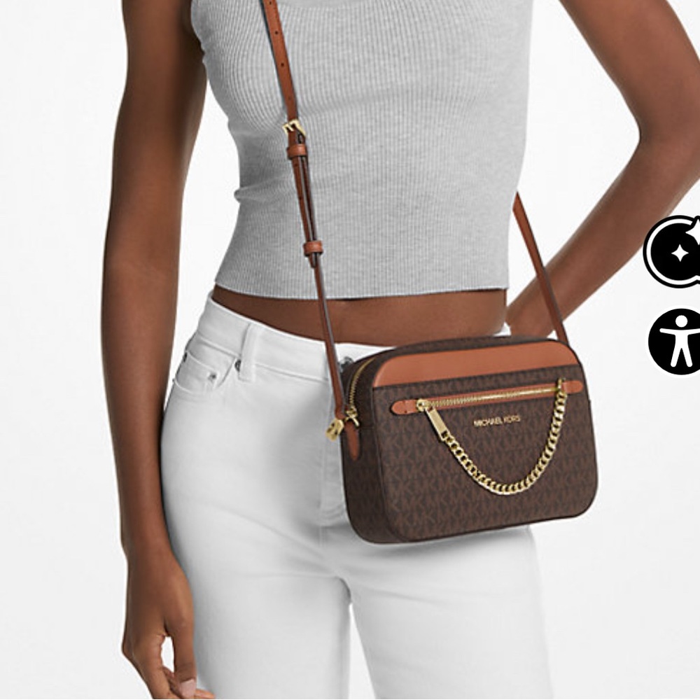 Michael Kors Brown and Tan Crossbody Bag - Picture 3 of 5
